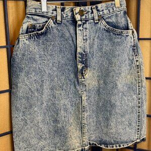 Lee Vintage Acid Wash Denim 0-2  Mini Skirt High Waisted 90s